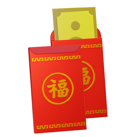 Chinese Red Envelope 3D Illustration