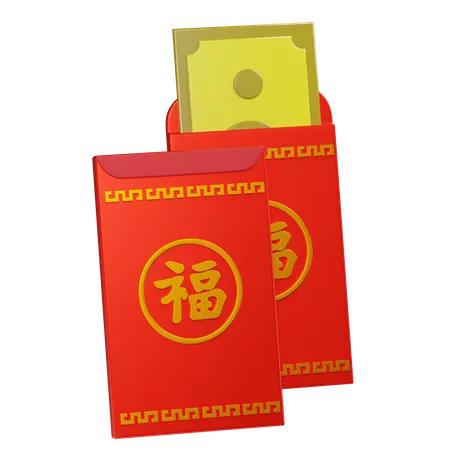 Chinese Red Envelope 3D Icon