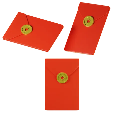 3 D Chinese Red Envelopes On Three Points Of View 3D Icon