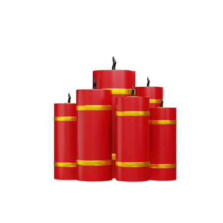 Chinese red firecrackers  3D Illustration