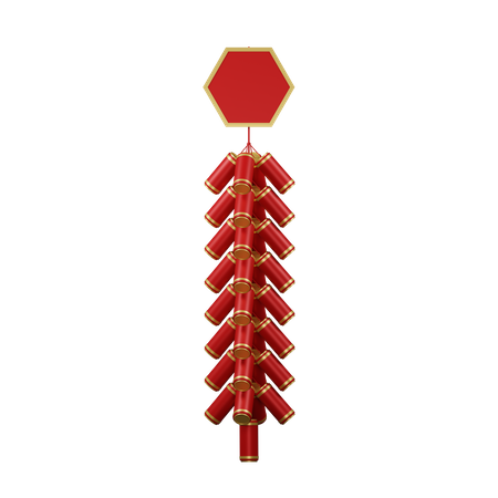 Chinese red firecrackers  3D Illustration