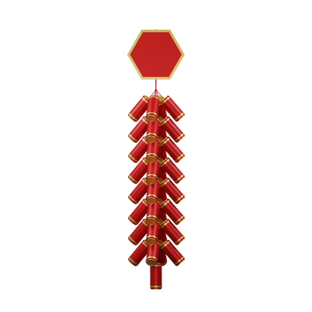 Chinese red firecrackers 3D Illustration