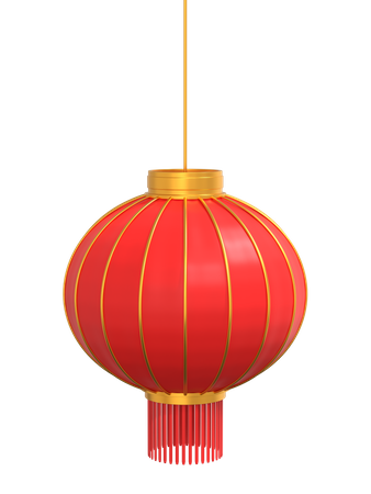 Chinese red lantern  3D Illustration