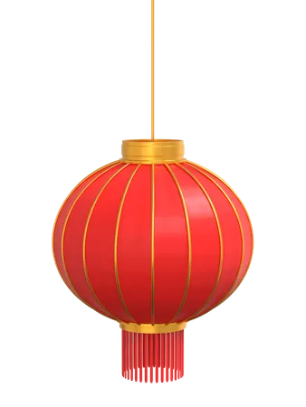 Chinese red lantern  3D Illustration