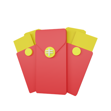 Chinese red packets  3D Illustration