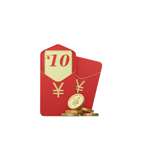 Chinese red packets  3D Illustration