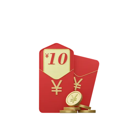 Chinese red packets  3D Illustration