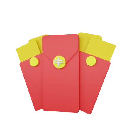 Chinese red packets  3D Illustration