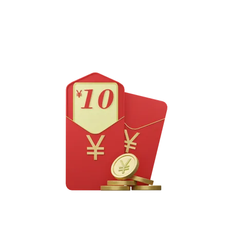 Chinese red packets 3D Illustration