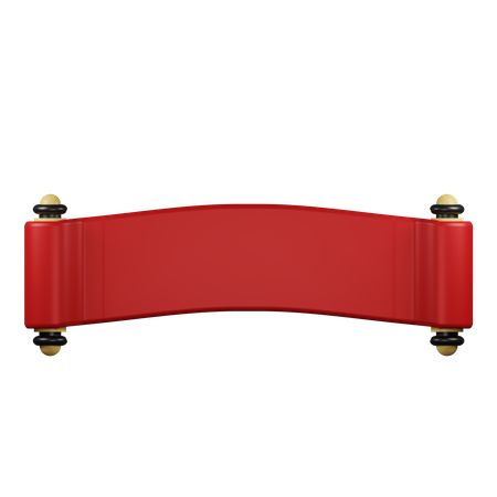 Chinese red paper scroll  3D Icon