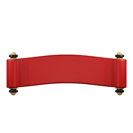 Chinese red paper scroll  3D Illustration