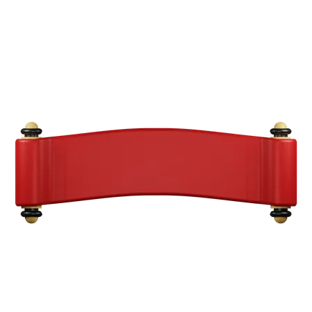 Chinese red paper scroll 3D Illustration