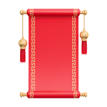 Chinese Roll Banner  3D Icon