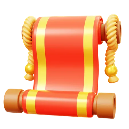 Chinese scroll letter  3D Icon