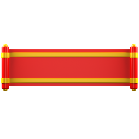 Chinese Scroll Letter  3D Icon