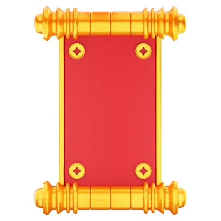 Chinese Scroll Letter  3D Icon