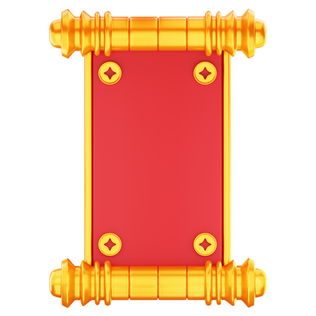 Chinese Scroll Letter  3D Icon