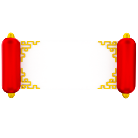 Chinese scroll letter  3D Icon
