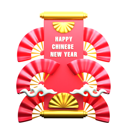 Chinese Scroll Letter  3D Icon