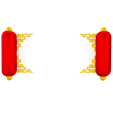 Chinese scroll letter  3D Illustration