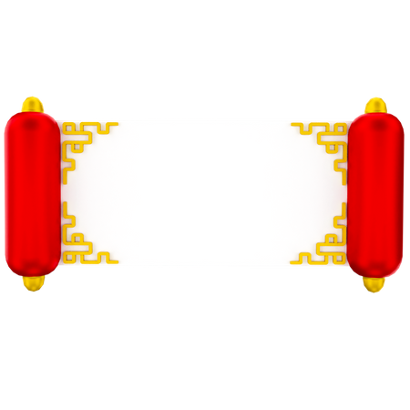 Chinese scroll letter 3D Illustration