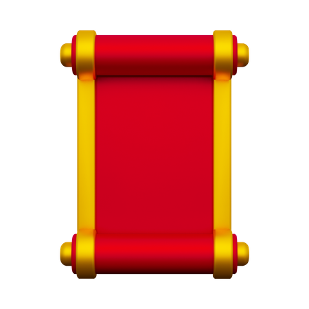 Chinese Scroll Letter  3D Icon