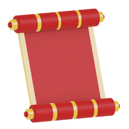 Chinese Scroll Paper  3D Icon