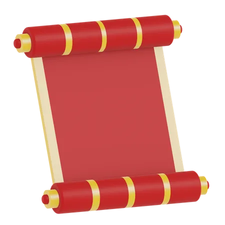 Chinese Scroll Paper  3D Icon