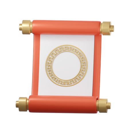 Chinese Scroll Paper  3D Icon