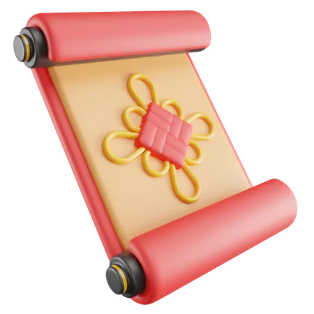3 D Illustration Of Chinese Scrolls 3D Icon