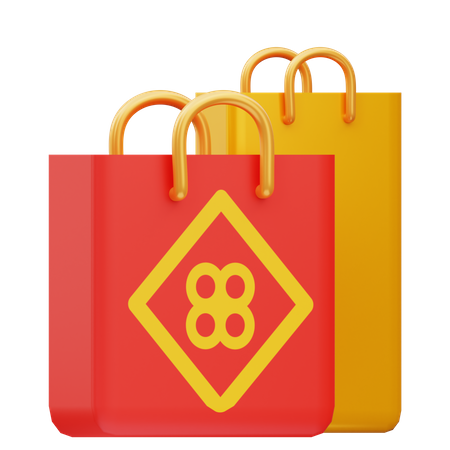 Chinese Shopping Bag  3D Icon