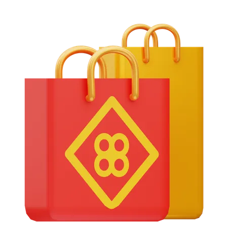 Chinese Shopping Bag  3D Icon