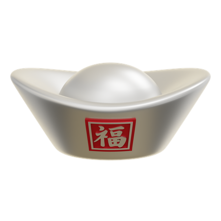 Chinese Silver Ingot  3D Icon