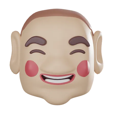 Chinese Smiling Mask  3D Icon