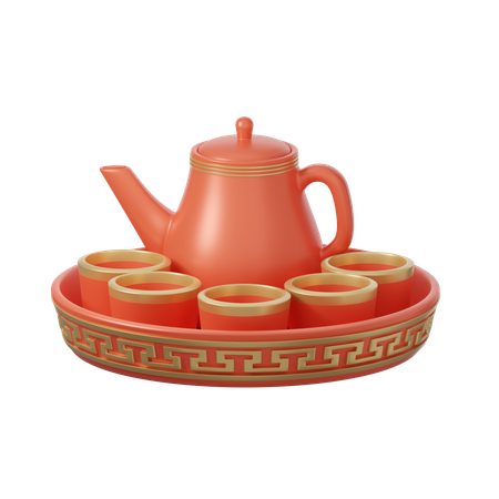 Chinese Tea Cup Set  3D Icon