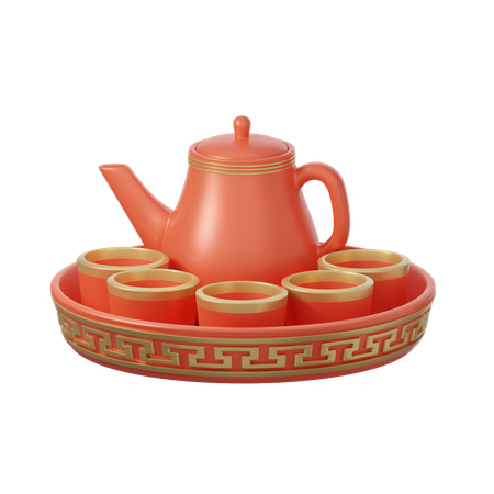 Chinese Tea Cup Set  3D Icon