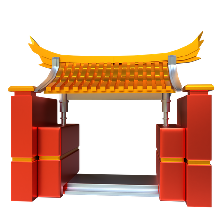 Chinese Temple Gate  3D Icon