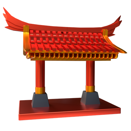 Chinese Temple Gate  3D Icon