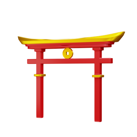 Chinese temple gate  3D Icon