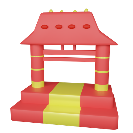 Chinese Temple Gate  3D Illustration