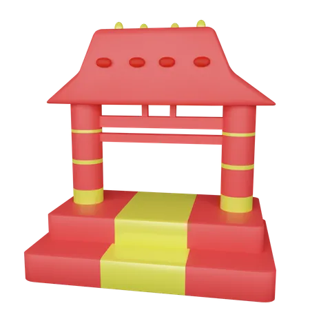 Chinese Temple Gate  3D Illustration