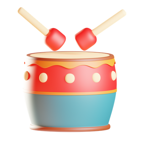 Chinese Traditional Drum  3D Icon