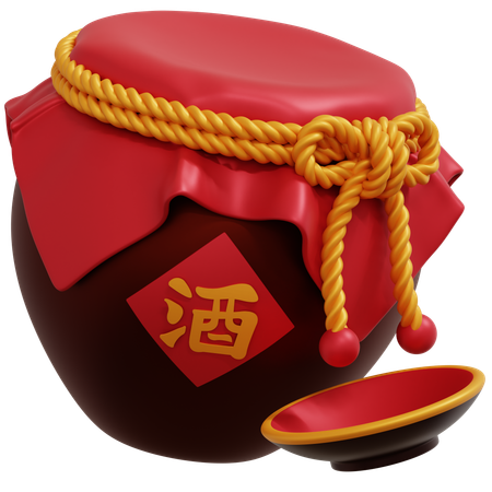 Chinese Wine Jar  3D Icon
