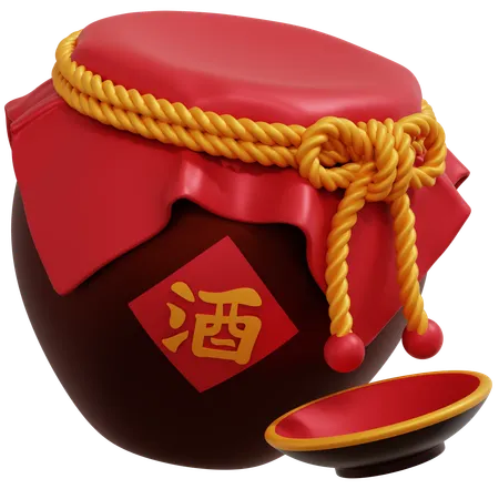 Chinese Wine Jar  3D Icon