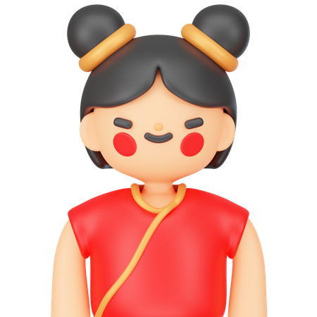 Chinese Woman  3D Icon