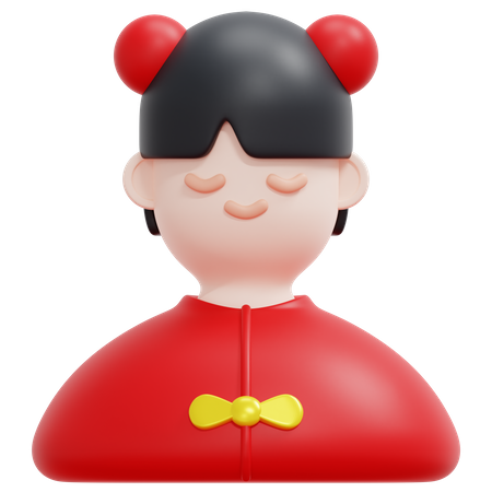 Chinese Woman  3D Icon