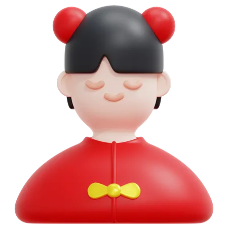 Chinese Woman  3D Icon