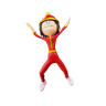 jumping girl emoji 3d