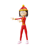 3d woman pointing right emoji