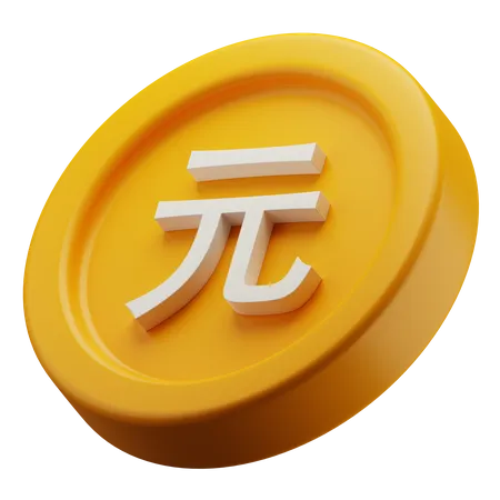 Chinese Yuan Gold Coin  3D Icon